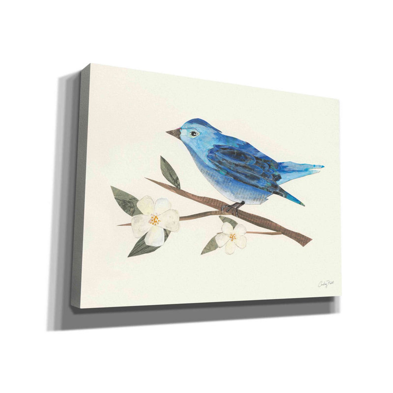 «Birds and Blossoms II» par Courtney Prahl, art mural sur toile, H 12 po x l 16 po x P 0,75 po