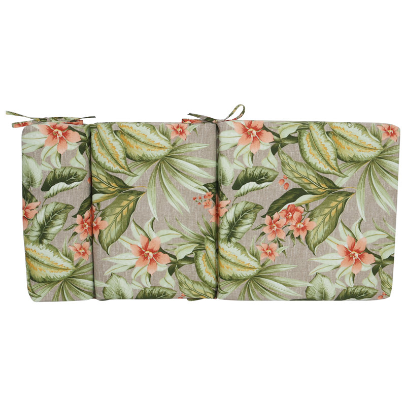 Coussin de chaise d'extérieur, L 18 po x P 18 po, Brun clair / rose / lever de soleil floral de Tahi