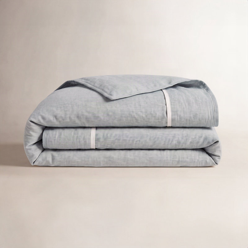 Keaton Linen Duvet Cover, King Duvet Cover, Sky