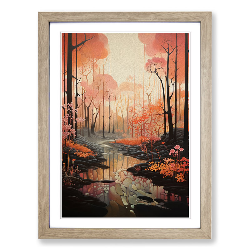 Single Picture Frame Print on Wood, Oak Framed, 34cm H x 25cm W