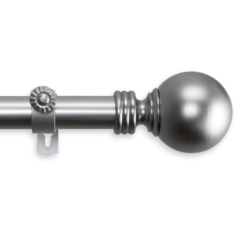 Tringle à rideaux ajustable 1 po Orpha, l 120 po à 170 po, Nickel satiné