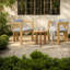 Ensemble de 2 chaises de patio de style moderne en bois d'acacia