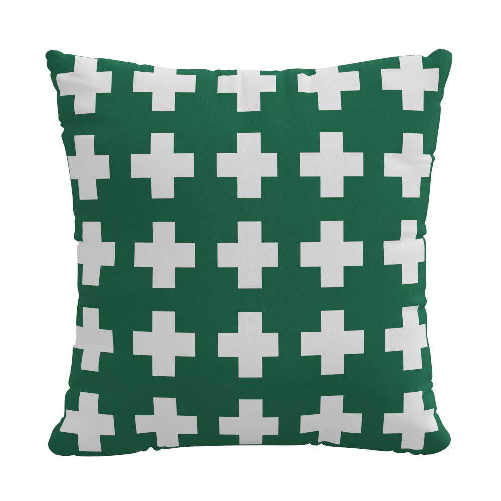 Dema Geometric Indoor/Outdoor Throw Pillow, 20" x 20", Green