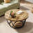 Round Coffee Table,80cm Round Wood Center Table, Farmhouse Large Circle Coffee Tables With 2-tier Storage