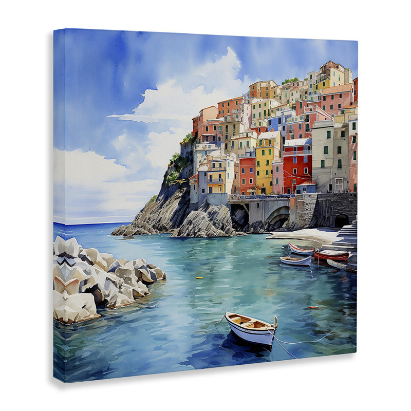 Cinque Terre Port par LSR Design Studio, H 17 po x l 17 po x P 1,5 po