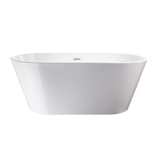 Vinura 66.9'' x 29.5'' Freestanding Soaking Solid Surface Bathtub