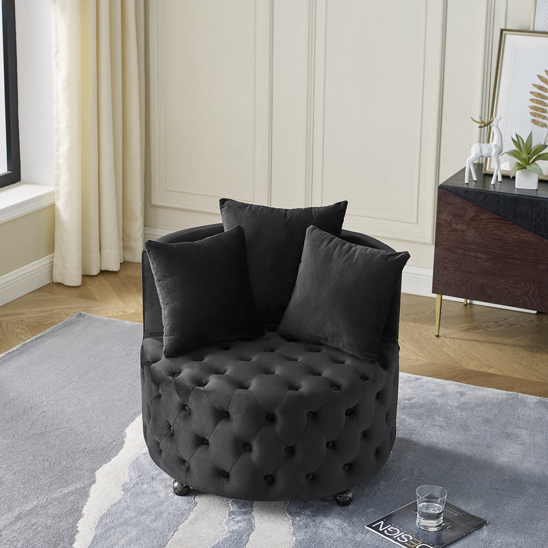 Fauteuil à billes pivotant noir, Noir