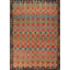 Tapis en laine tissé à plat à motif treillis 9 x 11