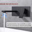 Robinet de salle de bain mural noir mat, 29 x 23 x 12,6 po, avec commande à poignée simple-132838816