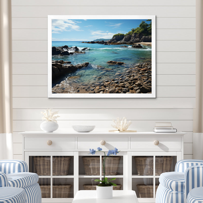 Rocky Beach Rocky Horizon II, H 16 po x l 32 po x P 1 po, Cadre simple blanc