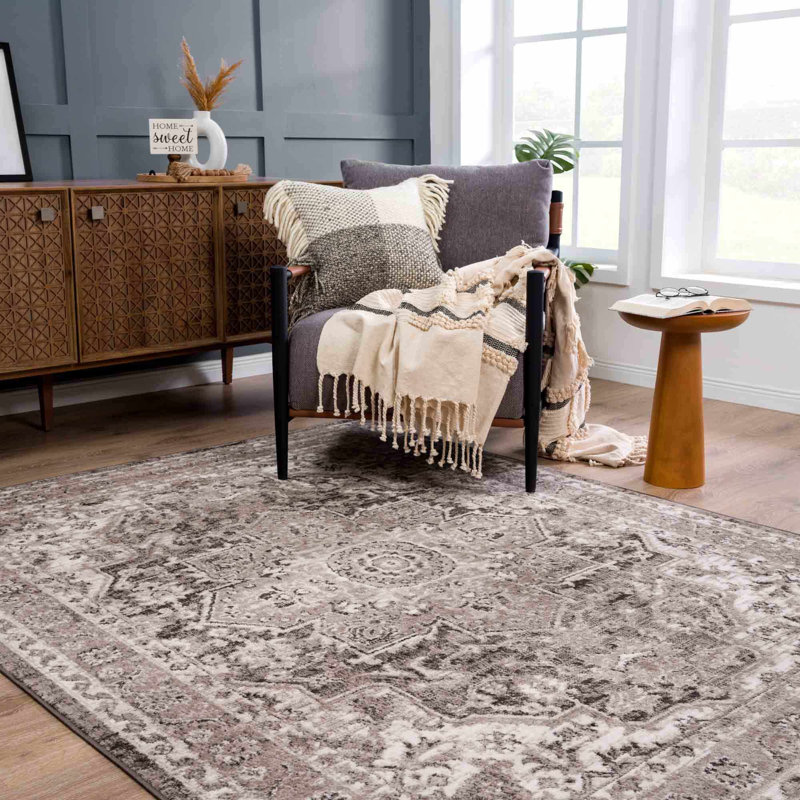 Jascha Moroccan Beige/Brown Area Rug, Rectangle 7'10" x 10'