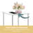 Beckett Square Glass End Table with Stainless Steel Metal Poles