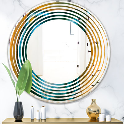 Miroir mural sans cadre à motif de couleur moderne et contemporain & agate