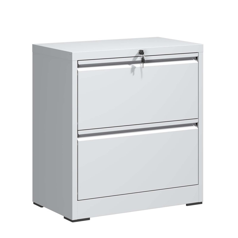 2 Drawer Lateral File Cabinet With Lock, Metal Lateral Filing Cabinet For Home Office, Steel Wide Horizontal Filing Cabinets For Letter/Legal/A4/F4 Hanging Files