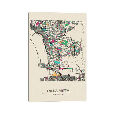" Chula Vista, California Map " by Ayse Deniz Akerman