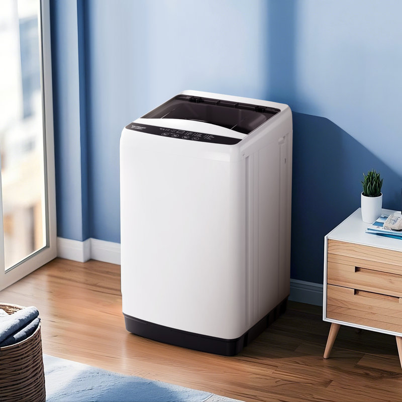  Machine à laver portative 1 \ 1,5 Cuft - Laveuse pour appartement`` 10 niveaux d'eau, lavage Bionic et lavage Heathy, petite laveuse avec pompe de vidange, blanc