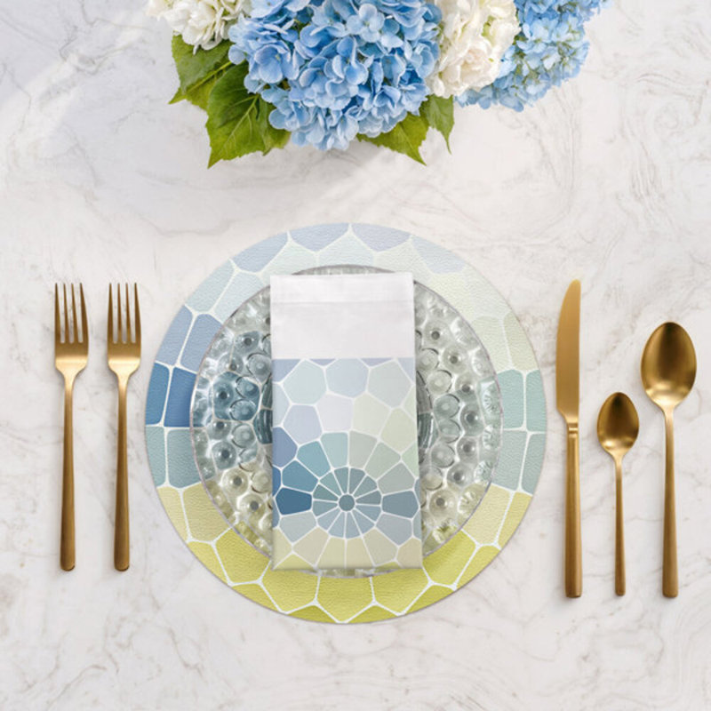 Serviettes de table en satin de coton Mosaico, Taormino