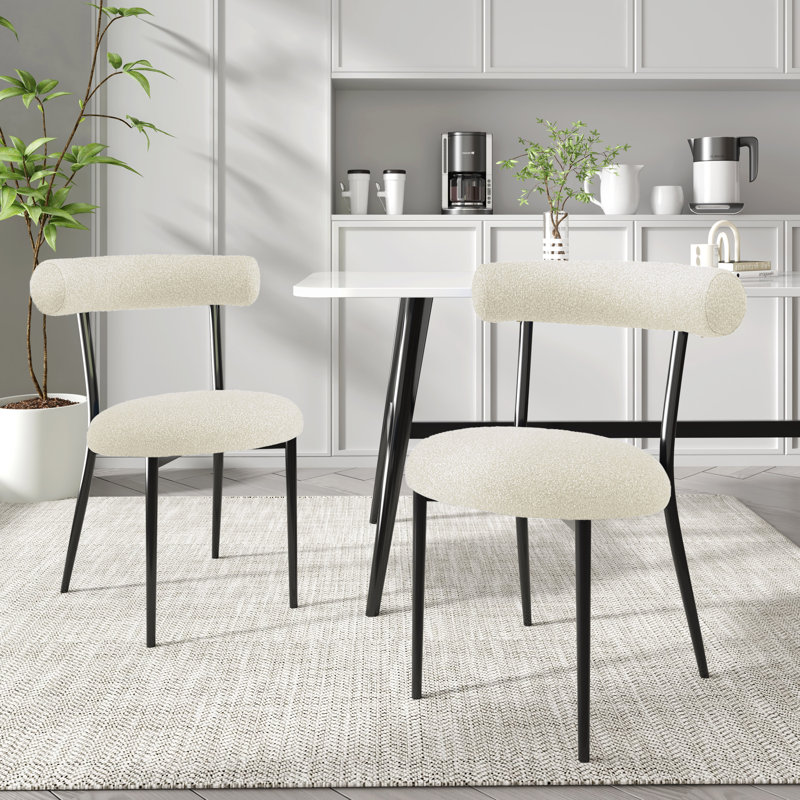Chaise rembourrée en tissu Reece Reece, Blanc