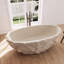 Baignoire autoportante 67 "à surface solide en pierre profonde beige-134059154