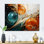 Planète vagues orange et or IV - art mural abstrait en métal MT137175