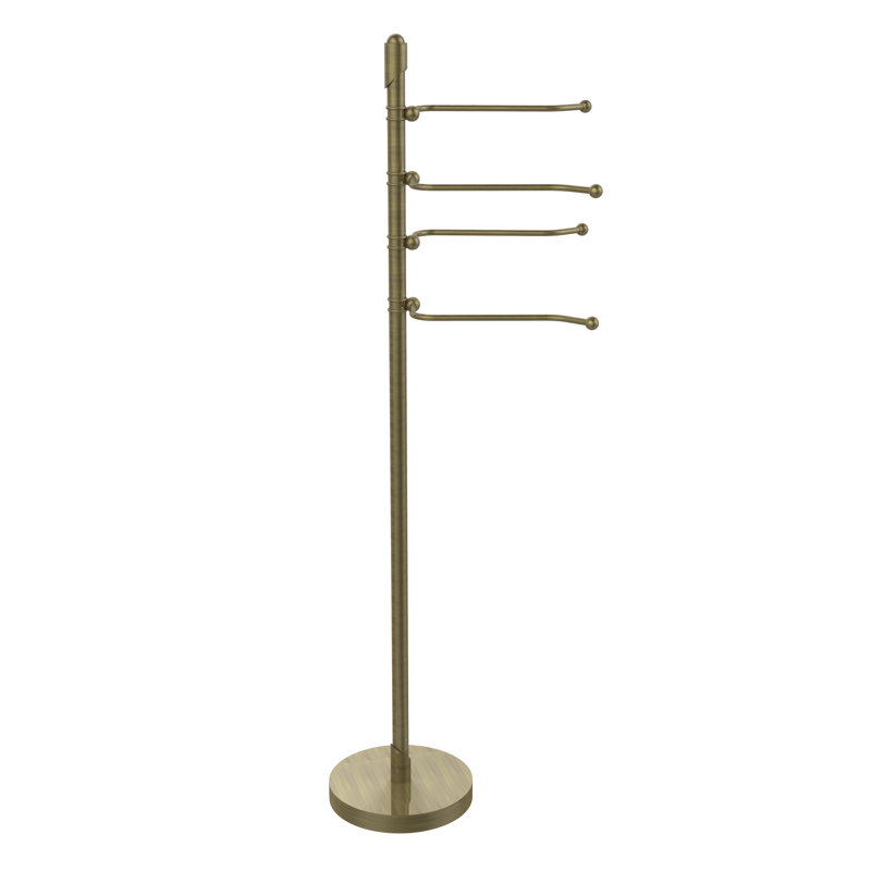 Porte-serviettes sur pied 4 accoudoirs Soho, Laiton antique