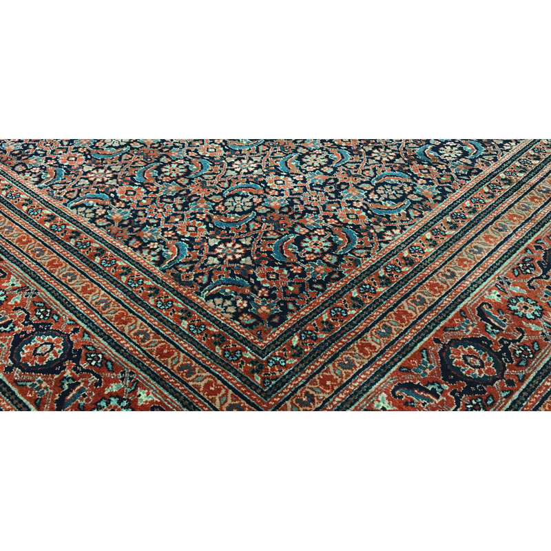 Hand-Knotted High-Quality Brown and blue Area Rug
