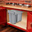 Poubelle coulissante double 10L + 20L pour armoire, poubelle d'armoire de cuisine avec rail ordinaire-121543425