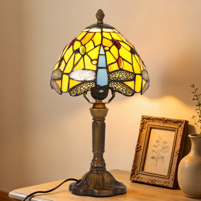 14" Tiffany Style Dragonfly Table Lamp (Bulb Include)