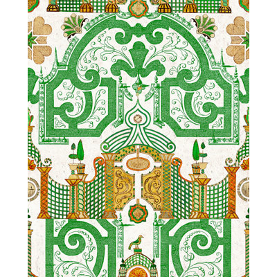 Chinese Garden Abstract Wallpaper Roll