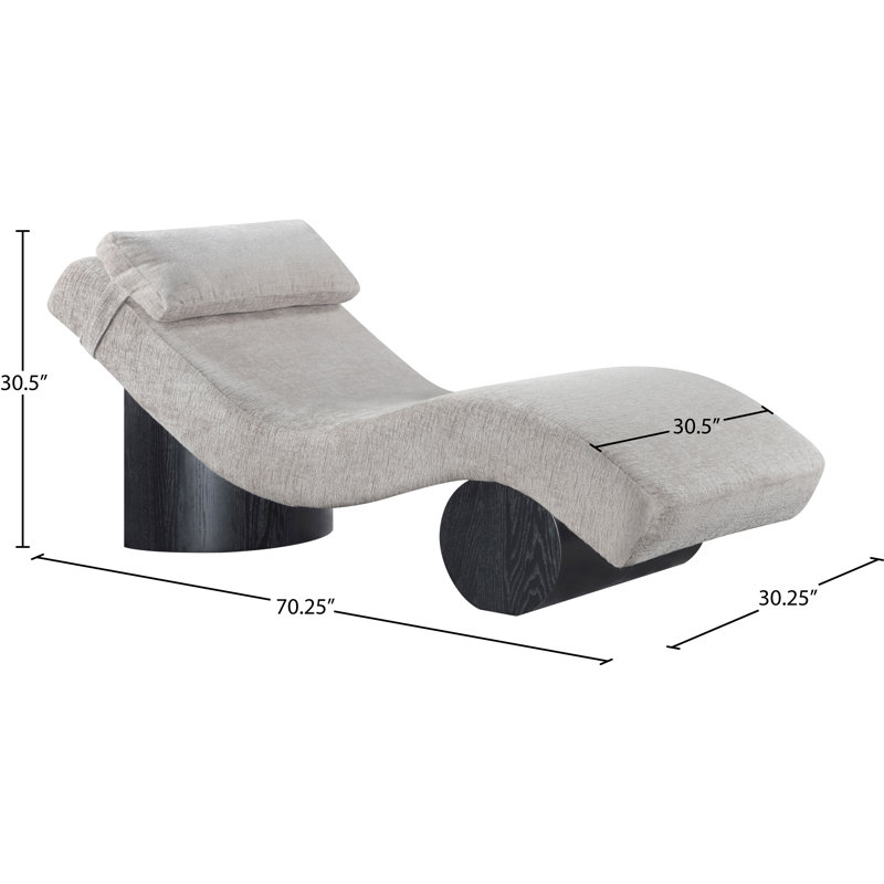Méridienne Marcella, Tissu de polyester gris, Noir, noir, noir, noir