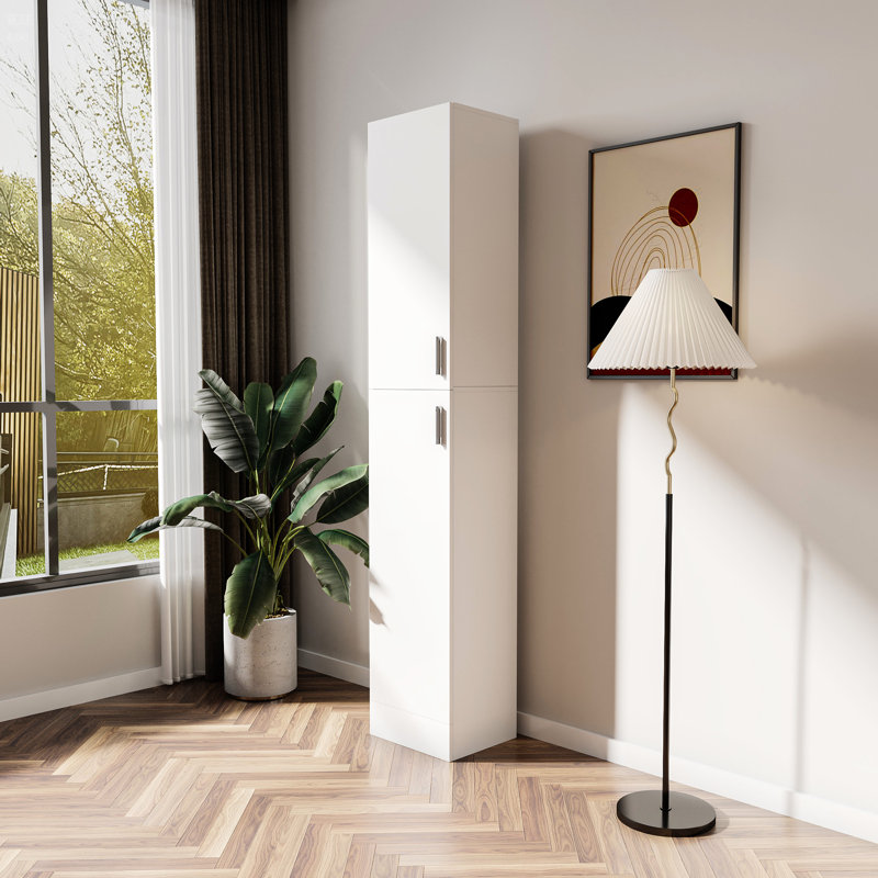 Armoire autoportante blanche avec tablettes pour la mise à niveau de la solution de rangement de bureau à domicile