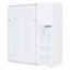 Lit escamotable mural simple avec bibliothèque, armoire supérieure, bureau extensible et rangement latéral-32575126