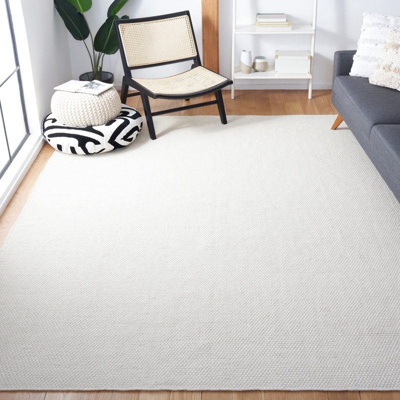 Tapis ivoire en coton / laine touffeté à la main Opperman, Rectangle 6 pi x 9 pi