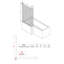 Peringer 1400mm H Pivot Semi-Frameless Bath Screen with Clear Glass