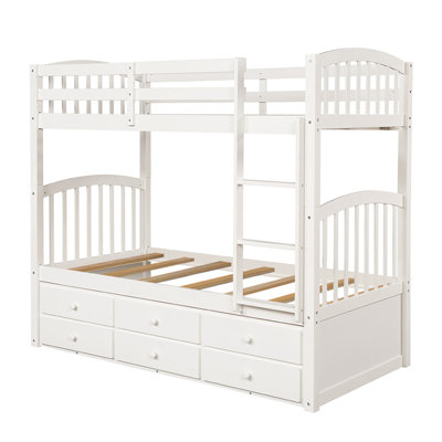 Dustie Kids Twin Over Twin Bunk Bed with Trundle