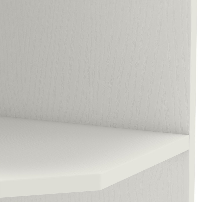 Darley Corner Shelf with USB Ports & Outlets, Wooden Display Bookshelf Bookcase, White