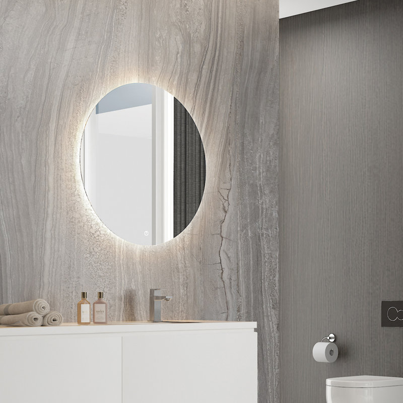 Naliyah Round Frameless Lighted Bathroom/Vanity Mirror, 36" x 36"