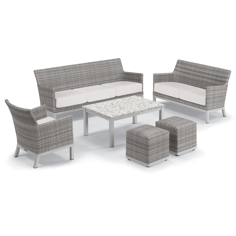 Saleem Outdoor - Piece Conversation Set, Eggshell White