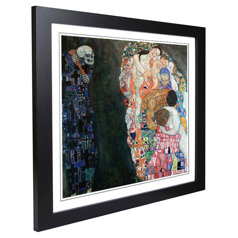 Death and Life by Gustav Klimt - Framed Print, Black