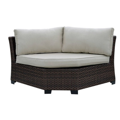 Curved Wicker Patio Sectional with Cushions