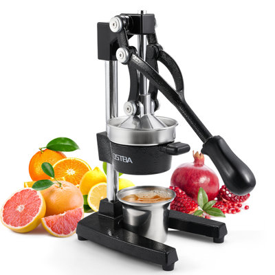 Presse-agrumes manuelle en fonte, presse-agrumes robuste avec tasse et passoire en acier inoxydable