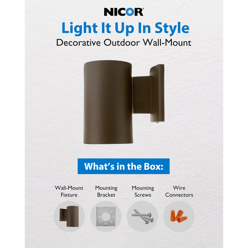 7 In. Decorative Wall Mount Down Light, Bronze