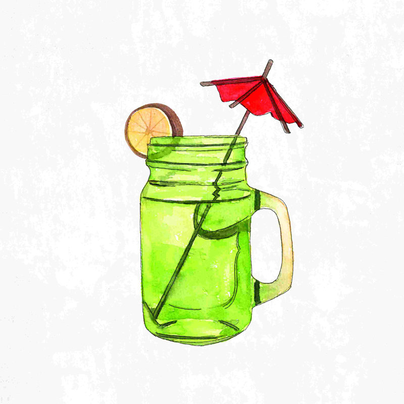 Tiki vacances cocktail, H 36 po x l 36 po