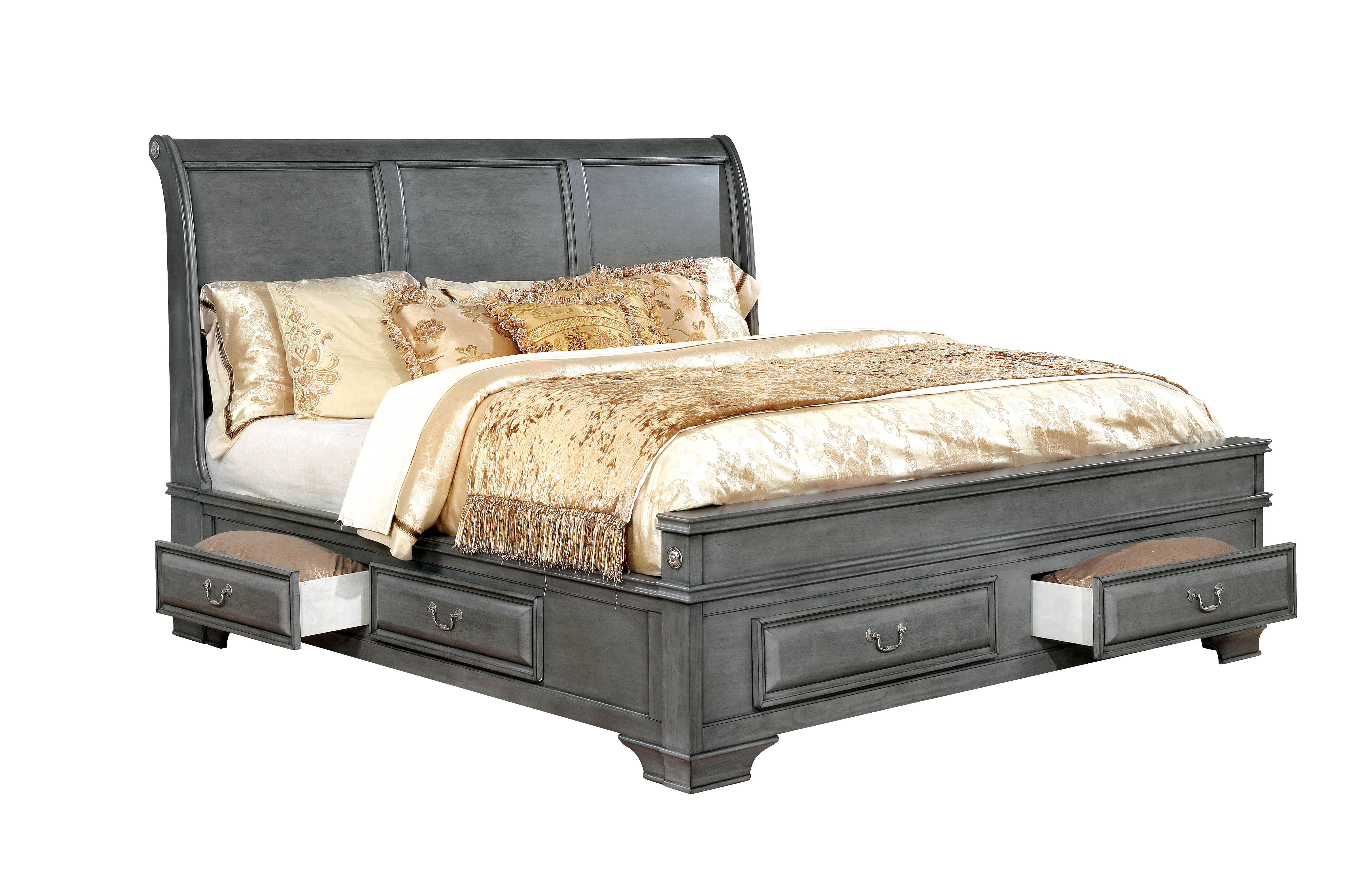 Charlton Home® Goldene Storage Sleigh Bed | Wayfair