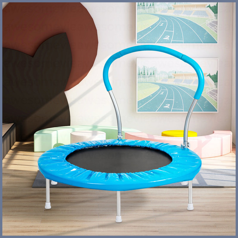 Trampoline 36 po avec poignée (noir) - métal, Bleu
