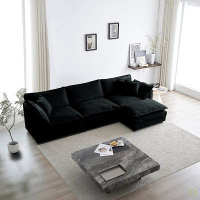 Free Combination Comfy Upholstery Modular Oversized L Shaped Sectional Sofa With Reversible Ottoman Chenille