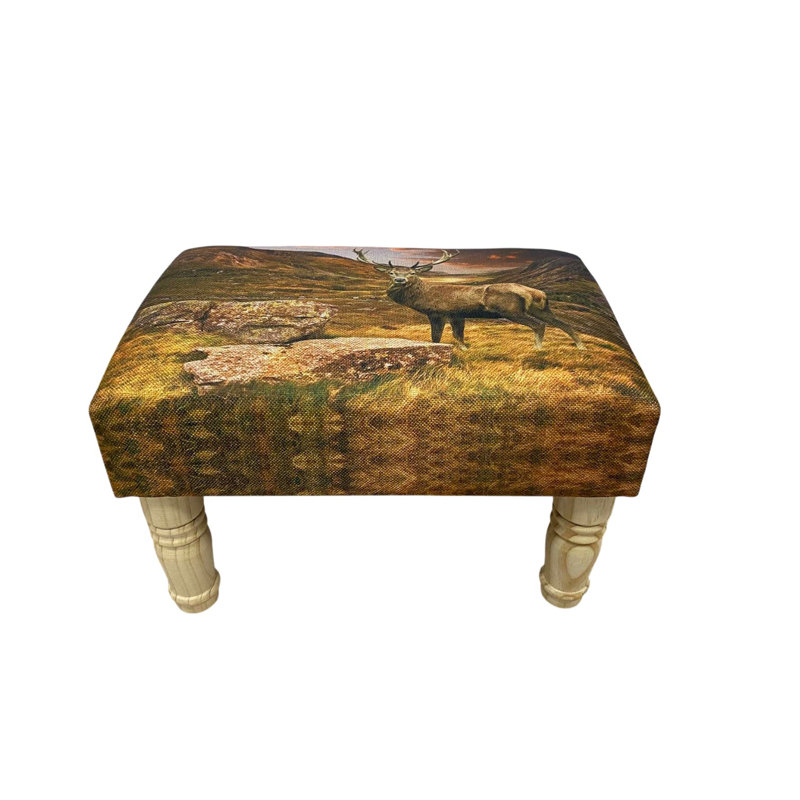 Aahaan 40cm Wide Rectangle No Pattern Footstool Ottoman, Yellow