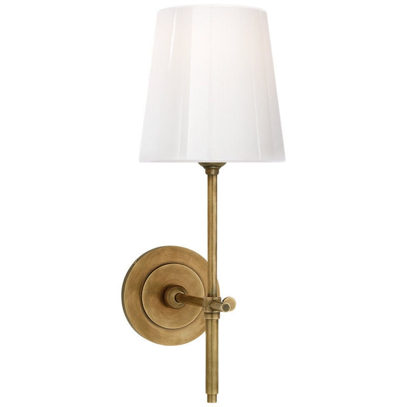 Thomas O'Brien Bryant Sconce, Hand-Rubbed Antique Brass