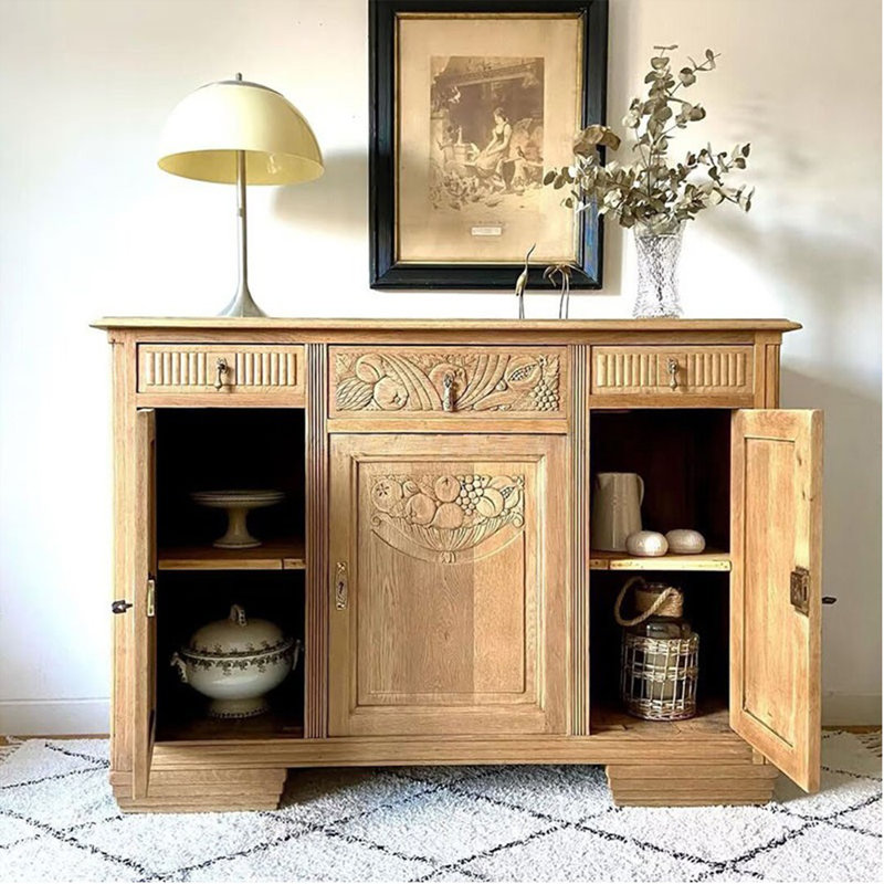 Buffet en bois massif rétro français
