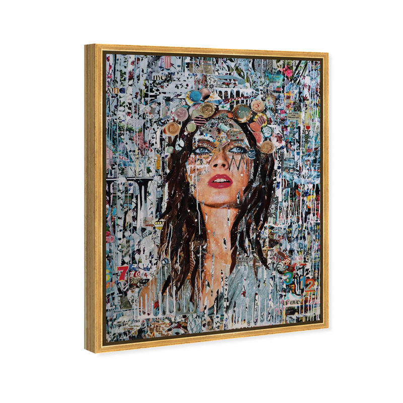Katy Hirschfeld - Brunettes Have More Fun Print Glam Collage by Oliver Gal, Black Frame, , 37"H x 31"W, Gold Frame